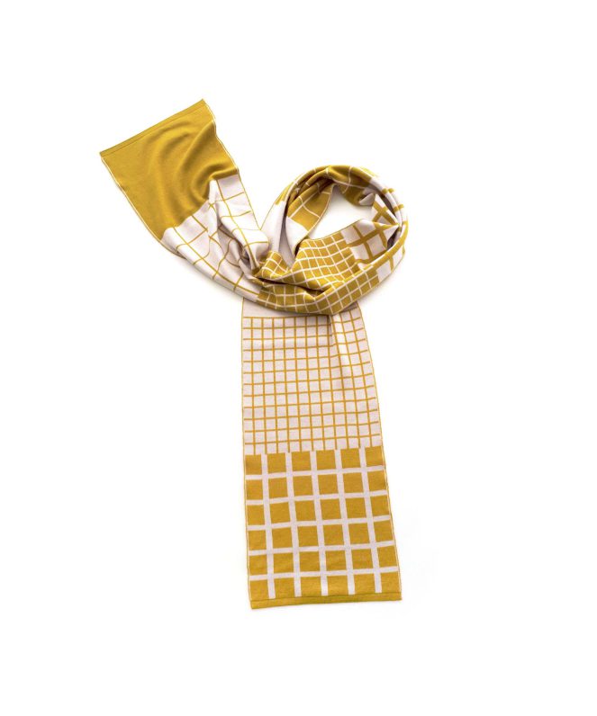 yellow checked scarf